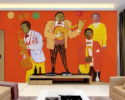 Fikret Mualla Jazzorkest Schilderij Behang