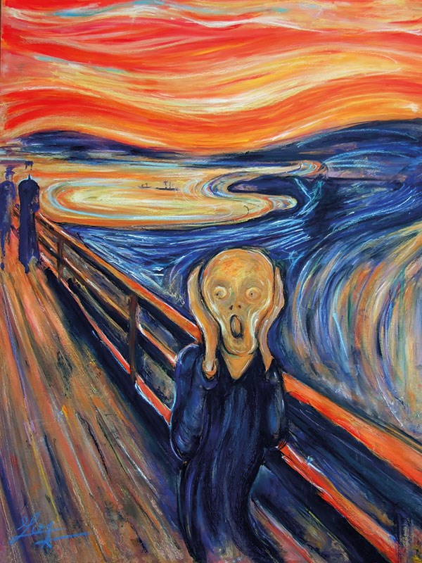 Edvard Munch's Schreeuw-schilderij als behang