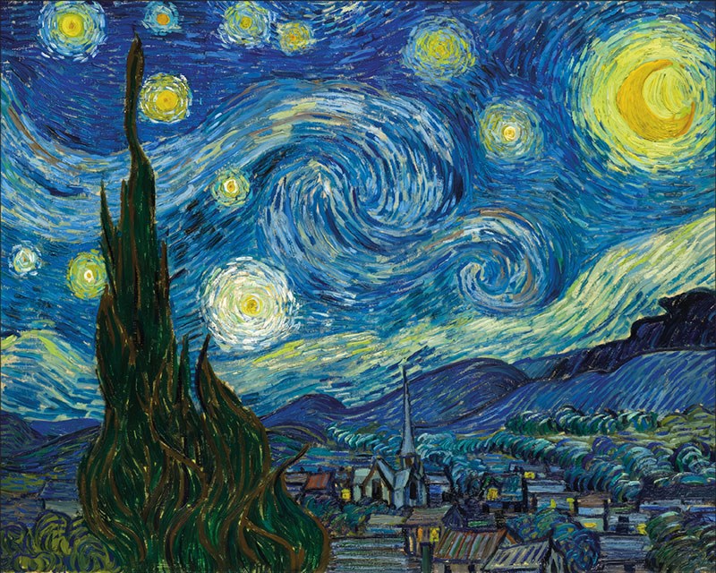 Van Gogh's Sterrennacht-schilderij behang