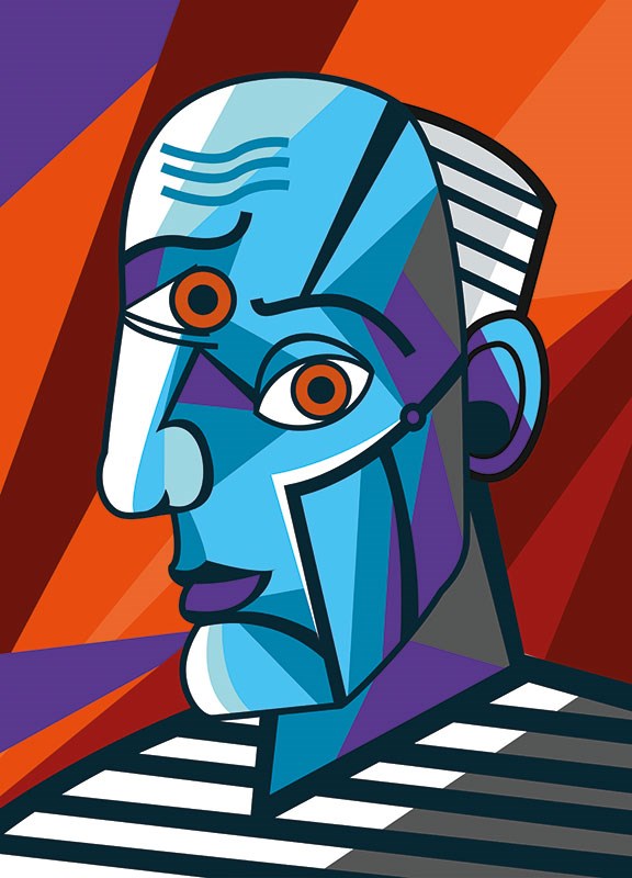 Picasso's Kubisme-schilderij als behang