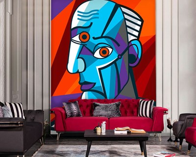 Picasso's Kubisme-schilderij als behang
