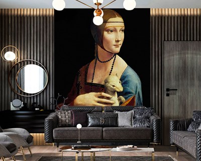 Leonardo Da Vinci's Canvas Schilderij Behang