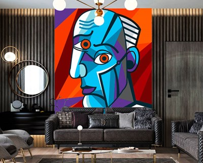 Picasso's Kubisme-schilderij als behang