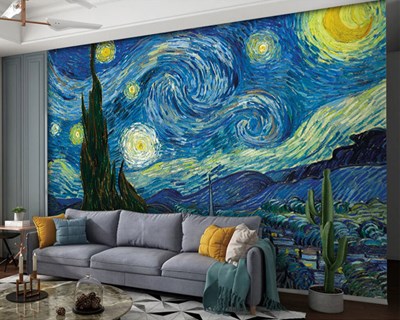 Van Gogh's Sterrennacht-schilderij behang