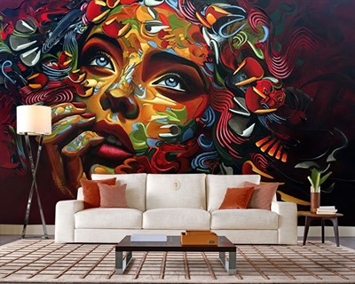 Abstract vrouw illustratie behang