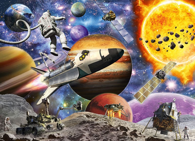 Space Shuttle en ruimtevaart-thema behang
