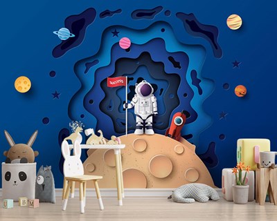 Astronaut en ruimte-origami behang