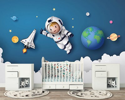 Astronaut Origami-thema behang