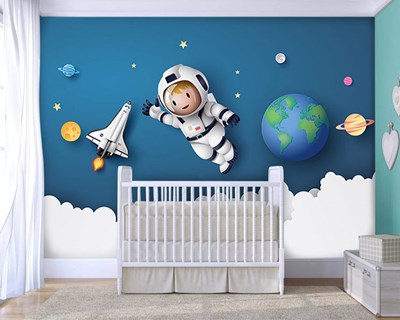 Astronaut Origami-thema behang