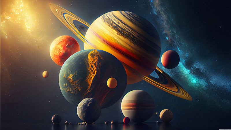 Planeten-thema behang