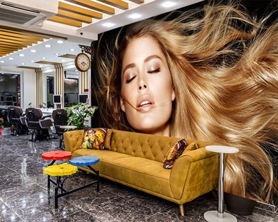 Blonde mooie vrouw behang