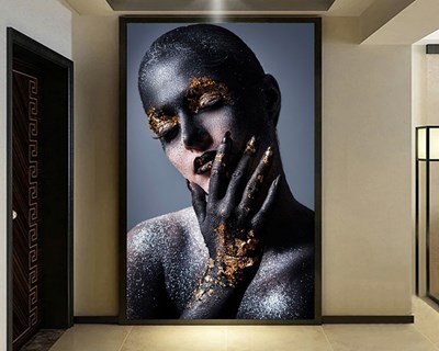 Donkere make-up vrouw behang