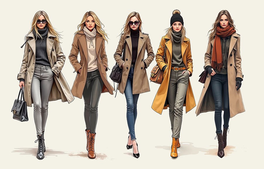 Winterkledingcombinatie Dameskledingwinkel Behang 