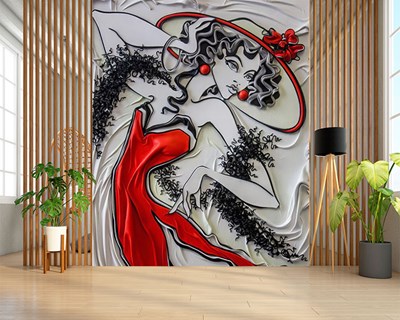 Vintage kledingontwerpen behang 