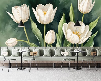 Waterverfstijl Tulpen Behang