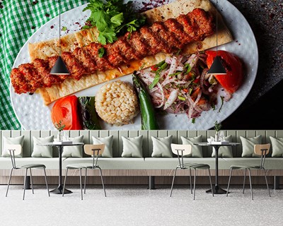 Turkish Adana Kebab-thema behang 