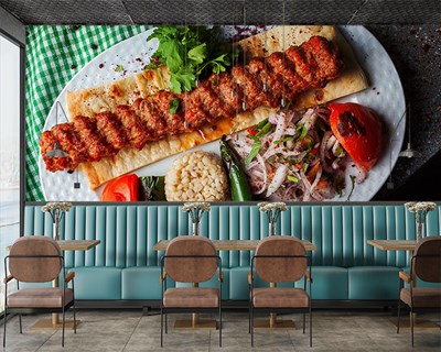 Turkish Adana Kebab-thema behang 