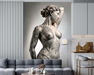 Tatoeage vrouw standbeeld behang