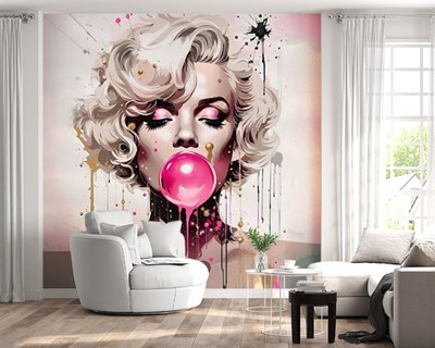 Marilyn Monroe kauwgom kauwend behang