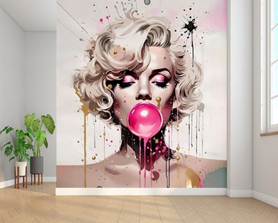 Marilyn Monroe kauwgom kauwend behang