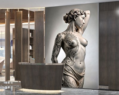 Tatoeage vrouw standbeeld behang
