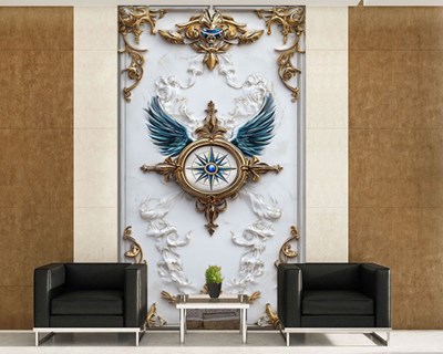 3D-motief wandontwerp behang