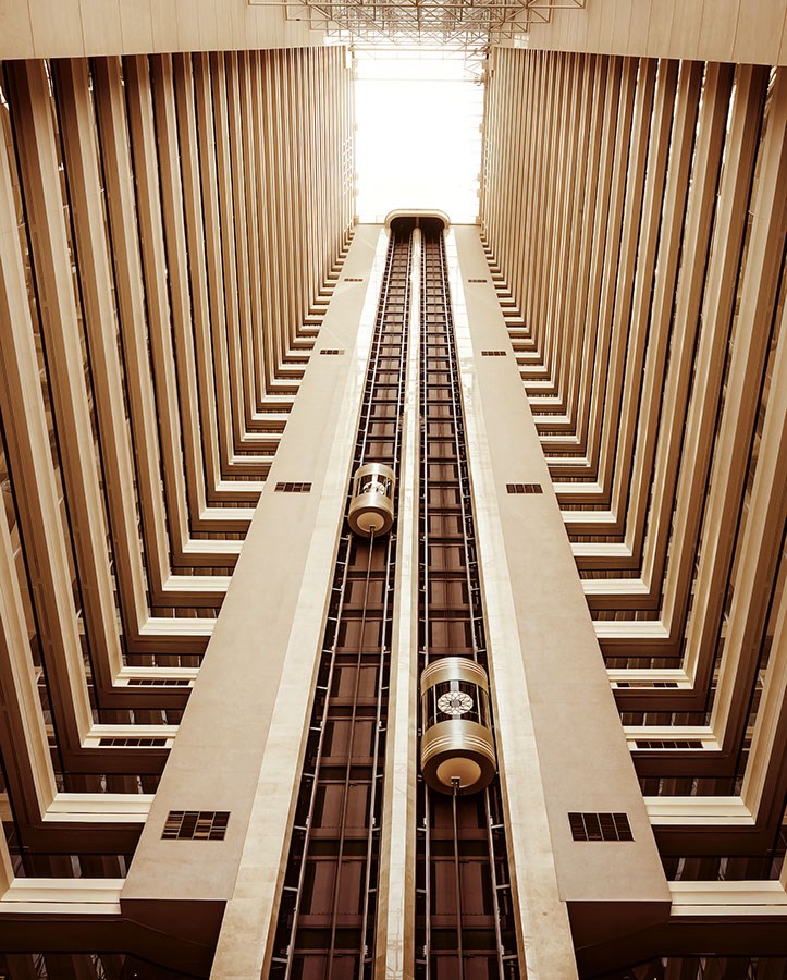 Luxe gebouw liftbehang 