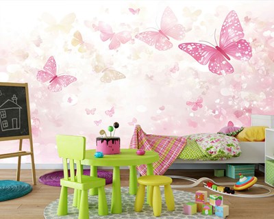 Kinderkamerbehang met vlinders