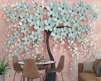 3D Bloemenboom Behang 