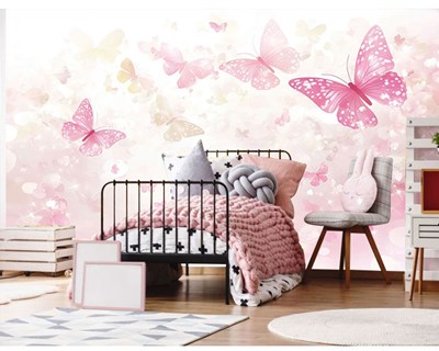 Kinderkamerbehang met vlinders