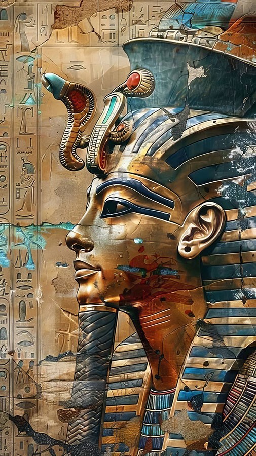 Oude Egyptische farao Toetanchamon behang