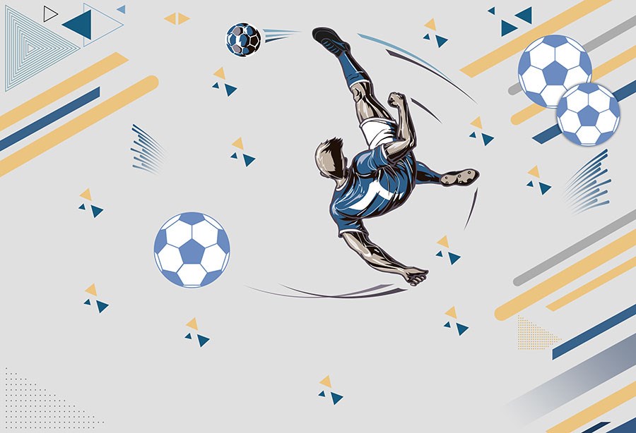 Voetbal-thema kinderkamerbehang