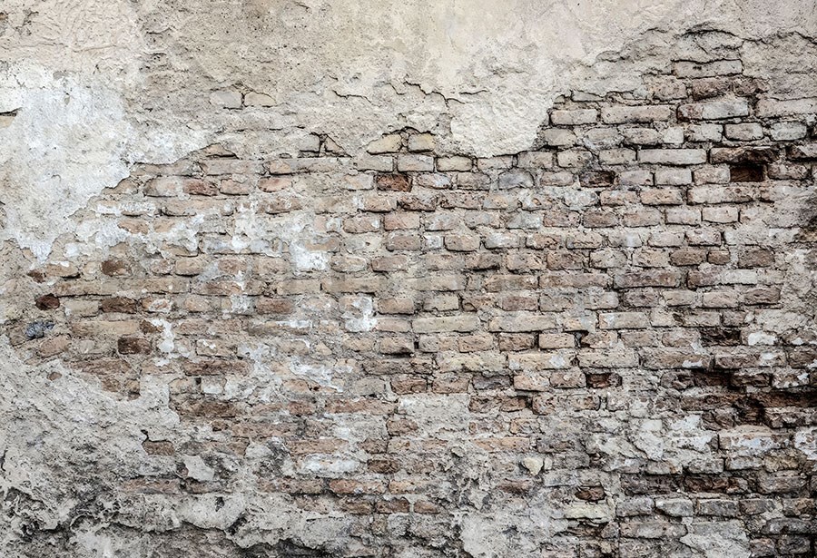 Plasterfallende bakstenen muurbehang
