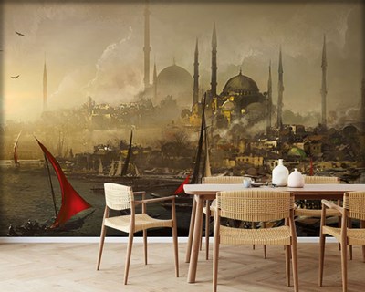 Behang met het uiterlijk van het oude Istanbul 