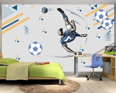 Voetbal-thema kinderkamerbehang