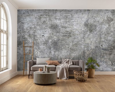 Oud grijs betonlook behang
