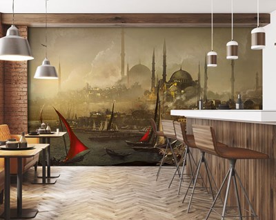 Behang met het uiterlijk van het oude Istanbul 