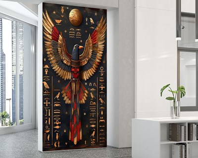 Gouden gevleugelde Egyptische god Horus behang