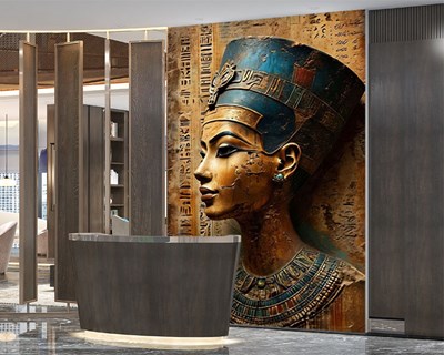 Antieke Egyptische koningin Nefertiti standbeeld behang
