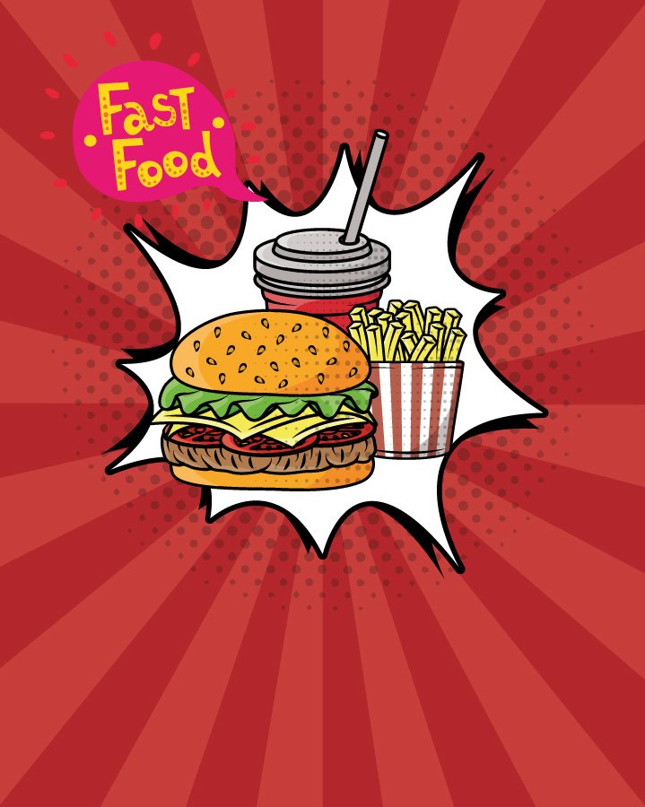 Hamburgermenu-thema behang
