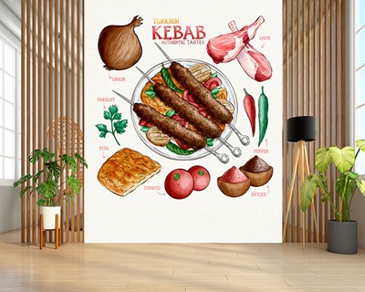 Turkse Kebab Behang met Afbeeldingen
