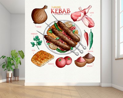 Turkse Kebab Behang met Afbeeldingen