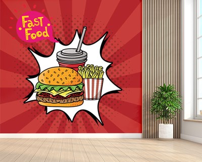 Hamburgermenu-thema behang