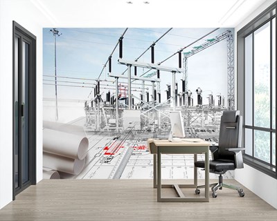 Elektriciteitstransformatorstation-thema behang 
