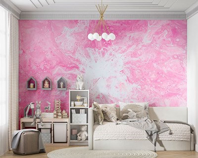 Roze marmeren vloerlook behang