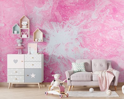 Roze marmeren vloerlook behang