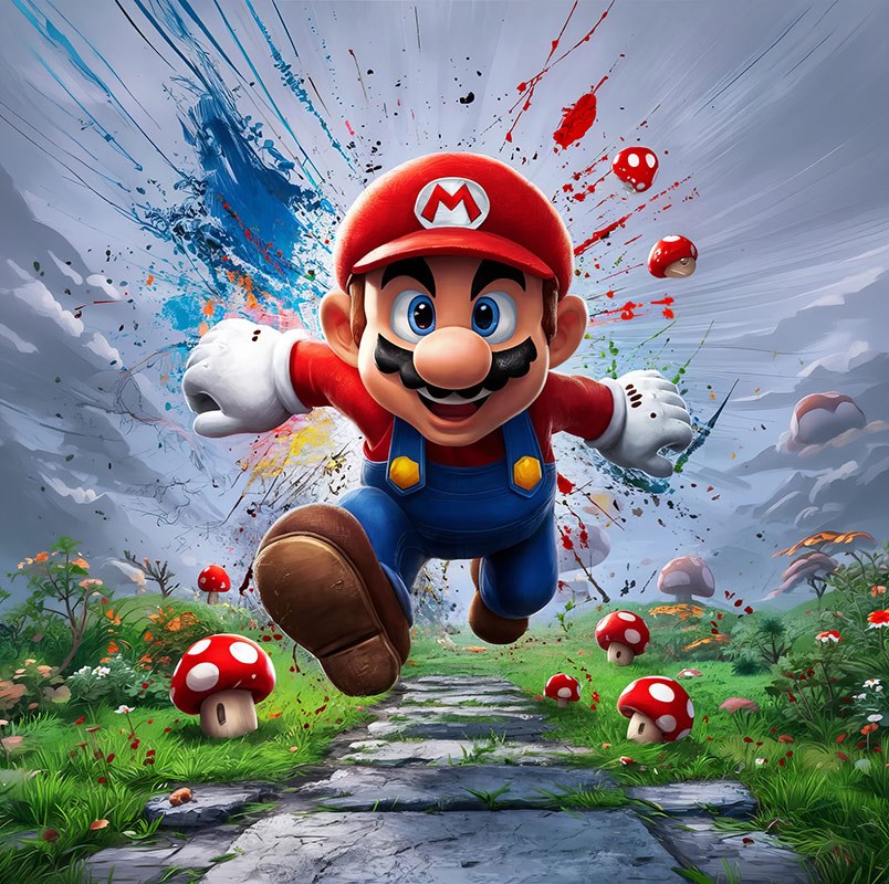 Super Mario Action-thema behang
