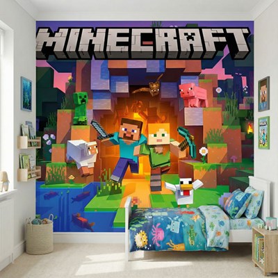 Minecraft Grotavontuur Behang