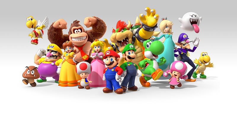 Super Mario-personages als thema voor behang