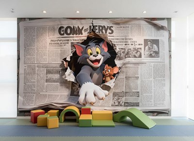 Tom en Jerry-personages behang